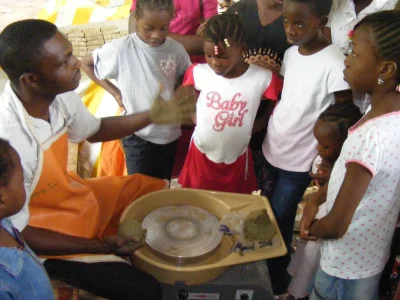 Ceramic workshop for Univeristy of Ibadan Staff children held to occupy children during an ASUU strike. Instotute of African Studies, University of Ibadan 2005