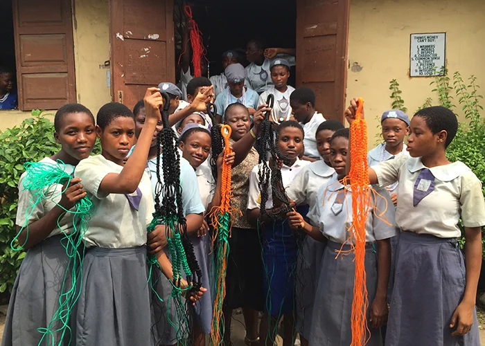 Macrame class, Art-in -School project, Lagos, 2017