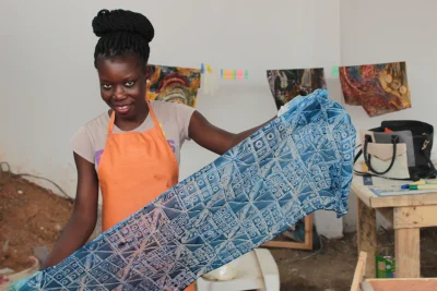 Participant at a batik workshop