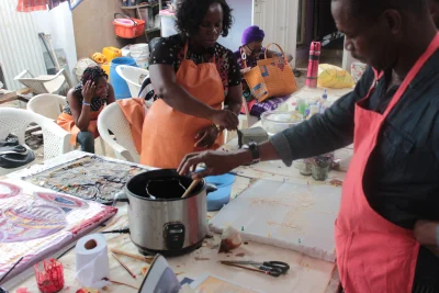 Silk painting workshop, Lagos, 2020